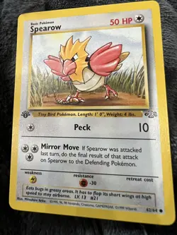 MINT Spearow 62/64 1ST ED. Jungle Set Pokemon Card - Image 1
