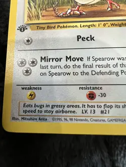 MINT Spearow 62/64 1ST ED. Jungle Set Pokemon Card - Image 2