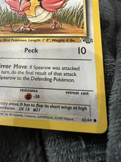 MINT Spearow 62/64 1ST ED. Jungle Set Pokemon Card - Image 3