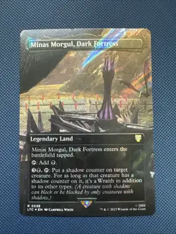 MTG Minas Morgul, Dark Fortress (Borderless) (Surge Foil) - Commander (LTC) NM - Image 1