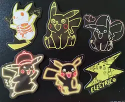 Collection of 6 Pikachu Stickers Pokemon Set Lot - Image 1
