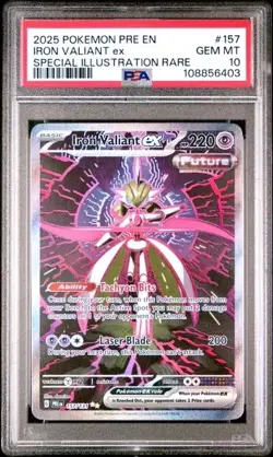 IRON VALIANT EX #157 PSA 10 • 2025 Prismatic Evolutions Spec Illus Rare Pokemon - Image 1