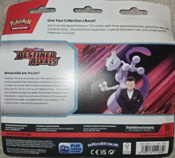 Pokemon TCG Scarlet & Violet Destined Rivals 3-Pack Blister |Zebstrika BRAND NEW - Image 2