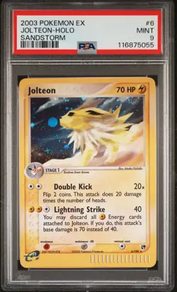 2003 POKEMON EX SANDSTORM #6 JOLTEON-HOLO PSA 9 - Image 1