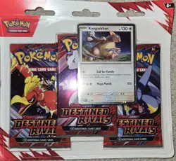 Pokemon TCG Scarlet & Violet Destined Rivals 3-Pack Blister Kangaskhan BRAND NEW - Image 1
