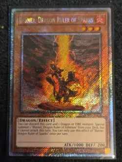 Yugioh! Burner, Dragon Ruler of Sparks - RA03-EN256 - Platinum Secret Rare - 1st - Image 1