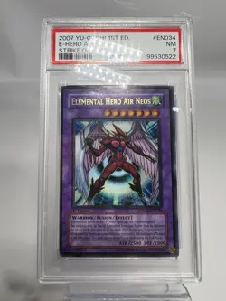 YuGiOh Elemental Hero Air Neos STON-EN034 1st Edition Ultra Rare PSA 7 - Image 2