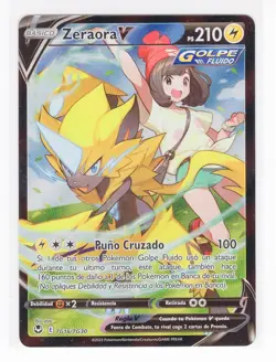 ~ESP~ SPANISH Zeraora V TG16 Etched Silver Tempest Pokemon Card (Z1) - Image 1
