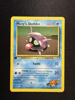 Pokemon TCG Gym Heroes 1st Edition Misty's Shellder Card 89/132 - Image 1