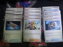 Pokemon Playable Card Lot 4x Night Stretcher 4x Arven 4x Counter Catcher - Image 1