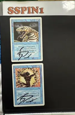 MTG Signed Psychic Venom, Spell Blast, Brian Snoddy Revised - Image 1