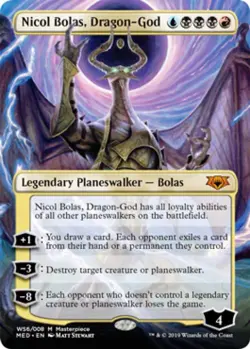 MTG English Nicol Bolas, Dragon-God NM Foil War of the Spark Mythic Edition - Image 1