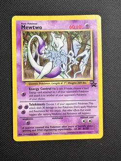 Mewtwo Black Star Promo #12 Pokemon 2000 Christopher Rush LP - Image 2