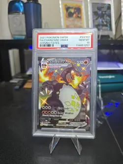 2021 POKEMON SWORD & SHIELD SHINING FATES #SV107 FULL ART/CHARIZARD VMAX PSA 10 - Image 1