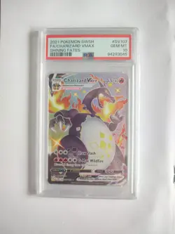 2021 POKEMON SWORD & SHIELD SHINING FATES #SV107 FULL ART/CHARIZARD VMAX PSA 10 - Image 1
