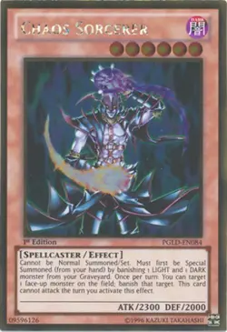 Lightly Played Chaos Sorcerer - PGLD-EN084 - Gold Rare - 1st Edition - YuGiOh - Image 1