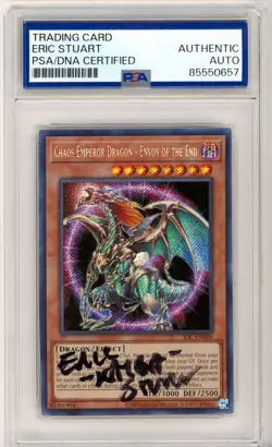 PSA Signed Eric Stuart YuGiOh! Chaos Emperor Dragon - Envoy of the End IOC-EN000 - Image 1