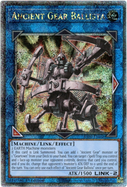 Yugioh! Ancient Gear Ballista RA03-EN046 Quarter Century Secret Rare 1st Edition - Image 1