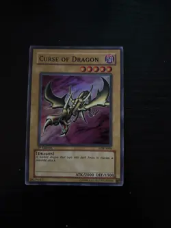 Yugioh Curse Of Dragon LOB-A066 1st Edition Super Rare Card HP Played - Image 1
