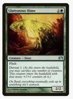 Gluttonous Slime #65 Planechase Magic Card In Protective Sleeve - Image 1