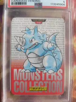 Pokemon Card Rhydon Rizeros Monsters Collection 1996 Carddass Japanese PSA 5 - Image 3