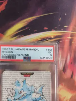 Pokemon Card Rhydon Rizeros Monsters Collection 1996 Carddass Japanese PSA 5 - Image 4