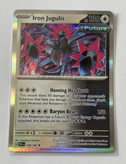 Pokemon TCG Card - Iron Jugulis 158/182 - Rare Holo - NM - Image 1