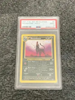 Pokemon PSA 9 Houndoom 8/64 Holo Rare Neo Revelation UNLIMITED Card - Image 1