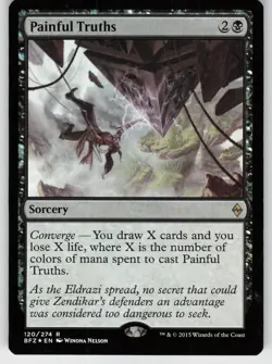 MTG Battle for Zendikar #120 Painful Truths FOIL Lightly played tcg - Image 1