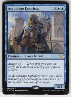 MTG Strixhaven: School of Mages #37 Archmage Emeritus Heavily played tcg - Image 1