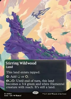 x1 Stirring Wildwood (0084) - Foil - Borderless R MTG Edge of Eternities: Stella - Image 1
