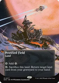 x1 Petrified Field (0077) - Borderless M MTG Edge of Eternities: Stellar Sights - Image 1