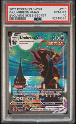 Pokemon 2021 Umbreon VMAX 215/203 Alt Art Evolving Skies GEM MINT PSA 10 - Image 1