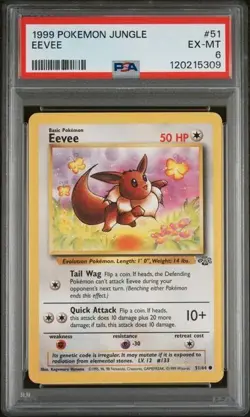 1999 POKEMON JUNGLE 51 EEVEE PSA 6 - Image 1