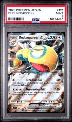 2025 POKEMON JTG EN-JOURNEY TOGETHER #121 DUDUNSPARCE EX PSA 9 - Image 1
