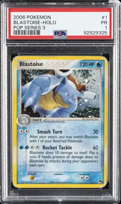 2006 POKEMON POP SER 3 #1 BLASTOISE-HOLO PSA 1 - Image 1