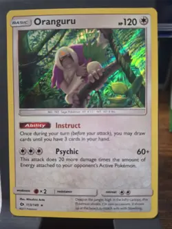 Oranguru 113/149 Sm Base Set Holo Rare Pokemon TCG 2017 LP - Image 1