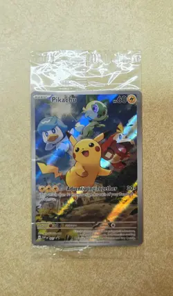 Sealed Pikachu SVP 27 Paldea Evolved Black Star Promo Card Pokemon. Sealed - Image 1