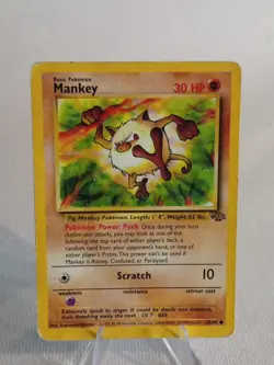 Pokemon TCG Mankey Jungle Card 55/64 1st Edition Common - Image 1