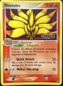 Ninetales 19/108 EX Power Keepers Reverse Holo Stamped Pokemon Card LP - Image 1