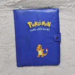 Vintage 90's 1999 - OG Charmander - 160 Card Capacity - Blue Binder - Used - Image 1