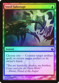 Steel Sabotage FOIL Mirrodin Besieged HEAVILY PLD Blue Common MTG CARD ABUGames - Image 1