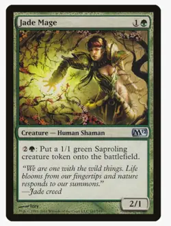 Jade Mage #181 M12 Magic Card In Protective Sleeve - Image 1