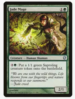Jade Mage #151 Commander Magic Card In Protective Sleeve - Image 1