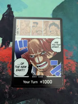 one Piece DON!! Card (Shanks) OP09 Your Turn +1000 NM - Image 1
