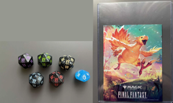 MTG FF Final Fantasy + D10 Crystal Die Dice + 5x D20 Spindown + Chocobo Poster - Image 1