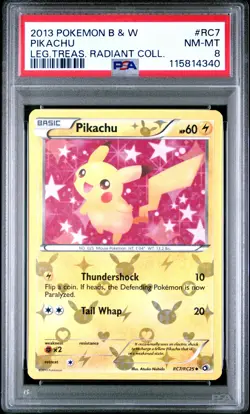 2013 POKEMON LEGENDARY TREASURES PIKACHU #RC7 HOLO PSA 8 NEAR MINT #115814340 - Image 1