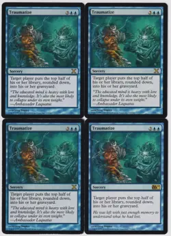 MTG 4X Traumatize X4 Core Set 10th Edition & 2010 Magic - (3X LP/NM & 1X PL) - Image 1