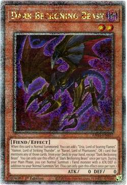 Yugioh! Dark Beckoning Beast RA03-EN027 Quarter Century Secret Rare 1st Edition - Image 1