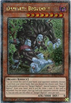 Yugioh! Danger! Bigfoot! RA03-EN019 Quarter Century Secret Rare 1st Edition NM/M - Image 1